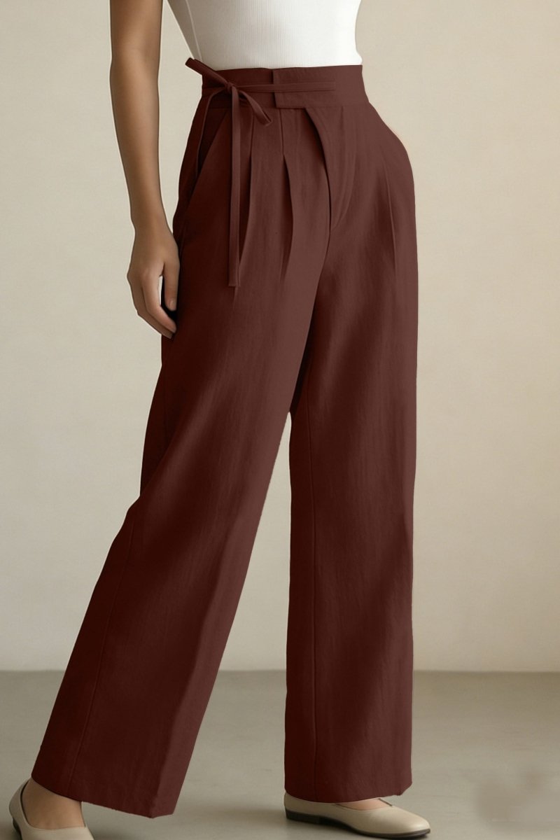 CYRELLA – Draped Wide-Leg Casual Slacks