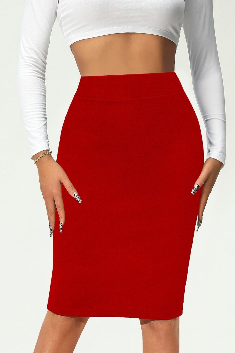 Veda – Sharp Regular Fit Pencil Skirt with Reinforced Seams