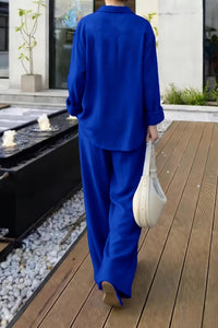 CANDACE – Plus Size Women’s Linen Long Sleeve Pant Set