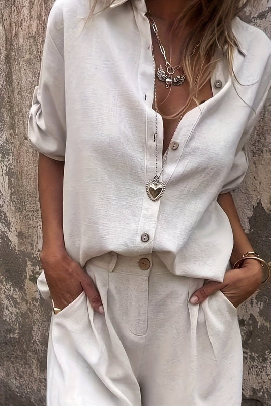 LUMIERE – Airy Linen Co-Ord with Wide Shirt