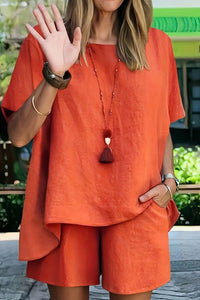 CALLY – Breezy Linen Top & Shorts Duo