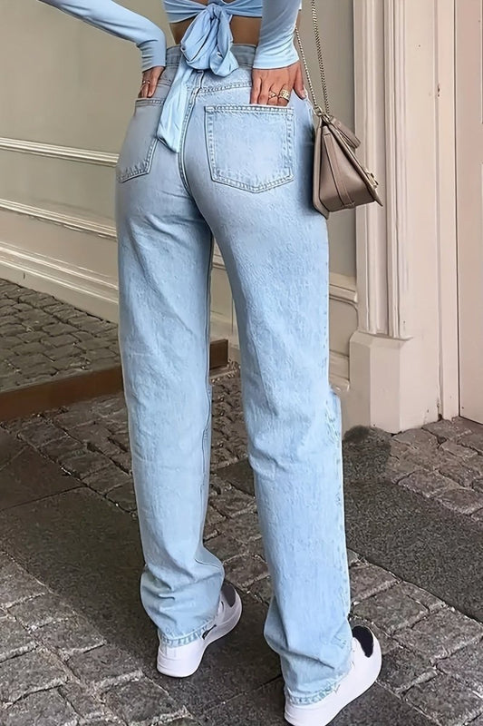 GENESSA – Classic Casual Straight-Leg Jeans