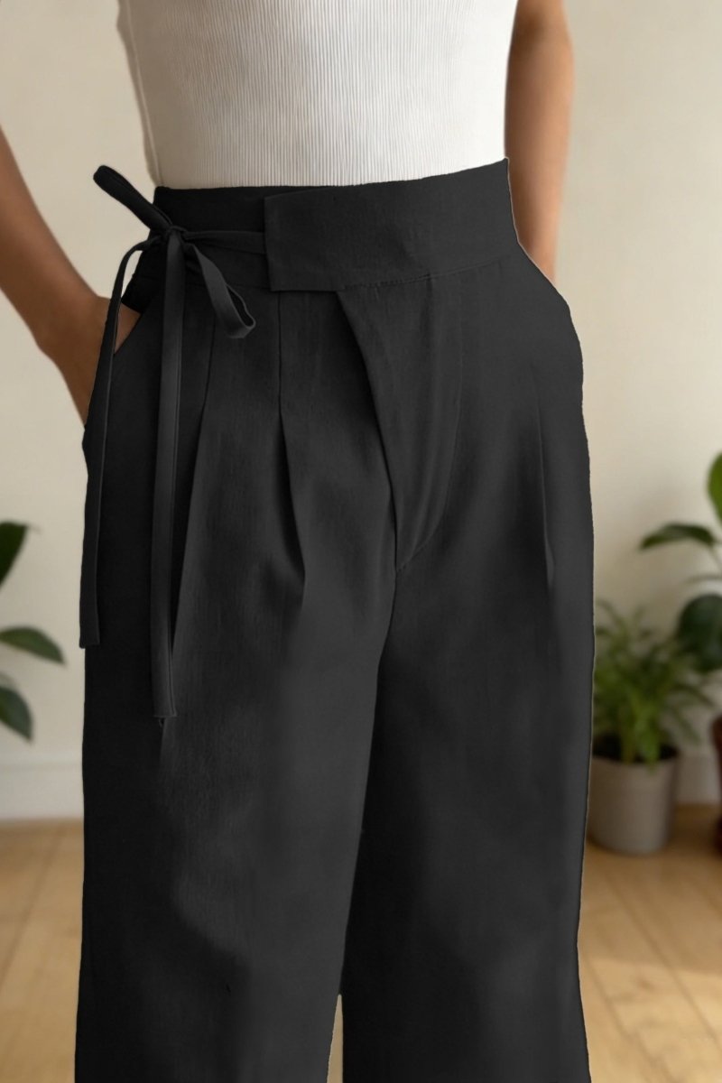 CYRELLA – Draped Wide-Leg Casual Slacks