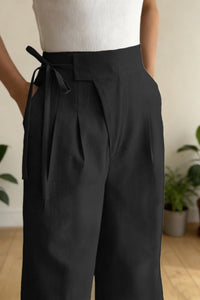 CYRELLA – Draped Wide-Leg Casual Slacks