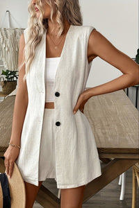 ORLENA – Chic Linen-Style Shorts Ensemble