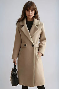 Lumi – Elegant One-Button Coat with Belted Waist